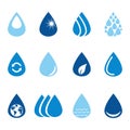 Set of vector water drops Royalty Free Stock Photo