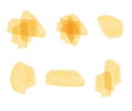 Set of VECTOR watercolor elements. Yellow.