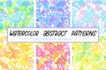 Set of 6 vector watercolor patterns