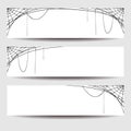 Web banners with spider web. Vector illustration. Royalty Free Stock Photo