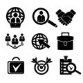 A set of vector illustrations, logos, business icons.