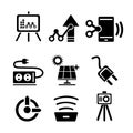 A set of vector icons of electrical devices. business logo