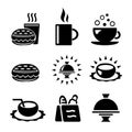 A set of vector icons for dishes and food. Royalty Free Stock Photo