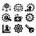 A set of vector icons for construction and industry. Royalty Free Stock Photo