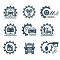 A set of vector logos of transport and auto parts.