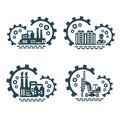 A set of vector logos for the construction of houses and industry.