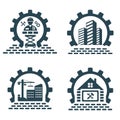 A set of vector logos for the construction of houses and industry.