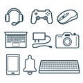 A set of vector icons of electronic devices. Royalty Free Stock Photo