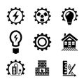 A set of vector industry icons in black. Royalty Free Stock Photo