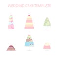 Set vector of wedding cakes.