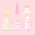 Set vector of wedding cakes.