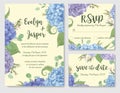 Set of vector wedding invitation, greeting card, save date. leaves, branches eucalyptus, gaultheria, salal, chamaelaucium, fern.