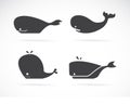 Set of vector whale icons