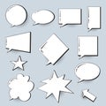Set of vector white speech bubbles for quotes with flat shadow Royalty Free Stock Photo