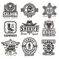 Set of vector wild west logos Royalty Free Stock Photo