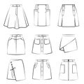 Set of vector woman skirts Royalty Free Stock Photo