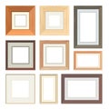 Set of vector wooden frames