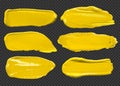 Set of vector yellow glossy paint texture - acrylic banners for Your design