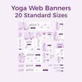 Set of vector yoga web bannes