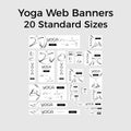 Set of vector yoga web bannes