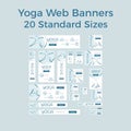 Set of vector yoga web bannes