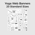 Set of vector yoga web bannes