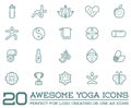 Set of Vector Yoga Zen Sport Elements