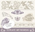 Set vectors art nouveau Royalty Free Stock Photo