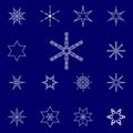 Set of vectors snowflakes