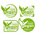 Set of vegan labels logo.