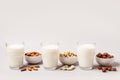 Set of vegan non diary milk. Health care and diet concept Royalty Free Stock Photo