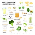 Set of vegan protein sources.