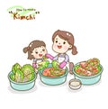 Set Cartoon washing vegetable character.