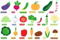 Set of vegetable icon. Collection of vegetables. Cartoon style