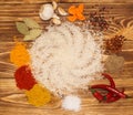 rice Set for vegetable paella, pilaf, risotto Royalty Free Stock Photo