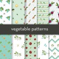 Set of vegetable pattern icons