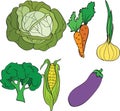 Set of vegetables