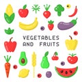 Set of vegetables and fruits icons Royalty Free Stock Photo