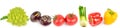 Set of vegetables isolated on white. Collage. Wide photo Royalty Free Stock Photo