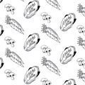 set vegetables pattern background icons Royalty Free Stock Photo