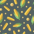 A set of Vegetables Patterns in a Flat Style - Corn Royalty Free Stock Photo