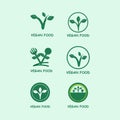 A set of vegetarian food logos. vegan food icon