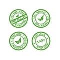 Set of vegetarian food rubber grunge stamps. Vegan sticker icons. Vector