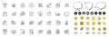 Set of Verification document, Crowdfunding and Outsource work line icons for web app. Pictogram icon Vector