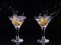 Vermouth cocktail inside martini glass over dark background Royalty Free Stock Photo