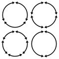 Set of 4 version circular arrow, circle arrow elements