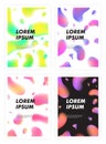 Set of vertical abstract backgrounds with liquid bright plasma drops. Cover templates collection with colorful fluid