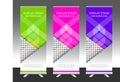 Set of vertical abstract display banner stand or roll up design