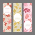 Set of vertical autumn banners. Harvest berry ornament. Vector Illustration. Royalty Free Stock Photo