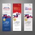 Set vertical banner design template. Happy Independence Day Philippines modern background